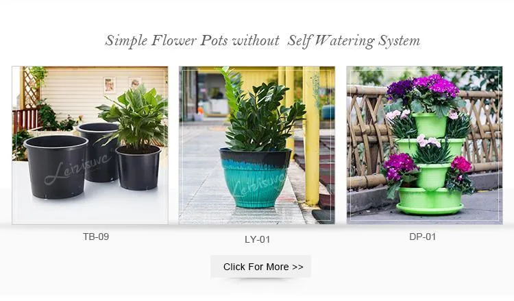 Modern Flower Pots for Indoor Plastic Plant Pot for Outdoor Decoration with Self-Watering Functions Garden Planter (HG-3301-ZS)