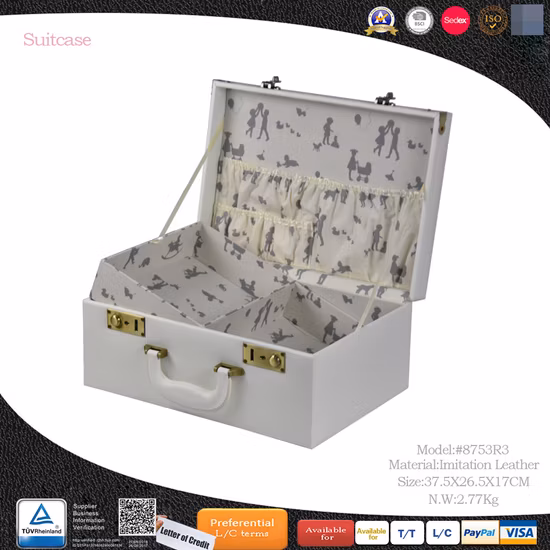 2023 Nouveau design Fashion Cute White Lady' S valise de voyage antique en cuir